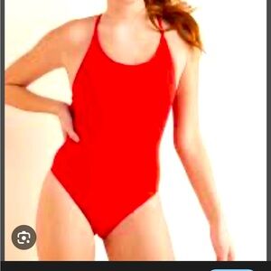 Old Navy Textured Tie-Strap One-Piece Swimsuit Size XL Tall “red all about it”